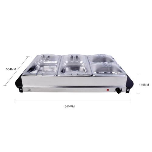Stainless Steel Food Warmer Tray with Two Lamps