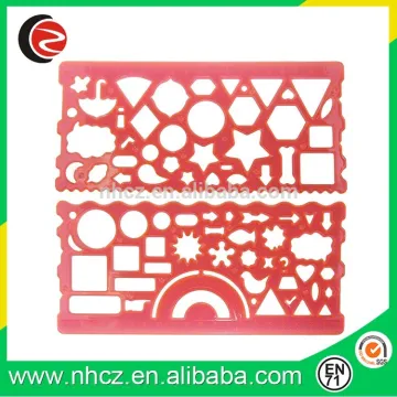 Red color and fancy stencil rulers