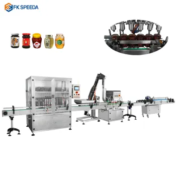Automated Food Packaging Machine for Sauce, Paste, and Condiment Filling, Capping, and Labeling