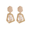 Dangle lustre Beige Géométrique Gravier-goutte d&#39;huile Boucles d&#39;oreilles pour femme Fille