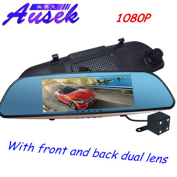 2017 Excellent Design mirror car camera rearview dual lens rearview mirror manual car camera hd dvr ak q370