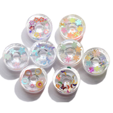 Kawaii Cute Loose Resin Round Clear Verschiedene Formen Pailletten in schönen hohlen heiß verkauften Harz Charms 100pcs Günstige Dekore