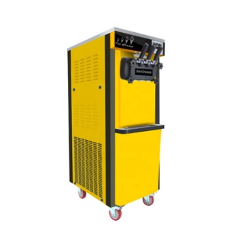 Commercial Stainless Steel Vertical Soft Ice Cream Machine with Triple Flavors, Easy Cleaning