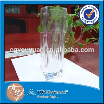 Hot Sale Square Cut 40CL Tall Unique Clear Glass Vases