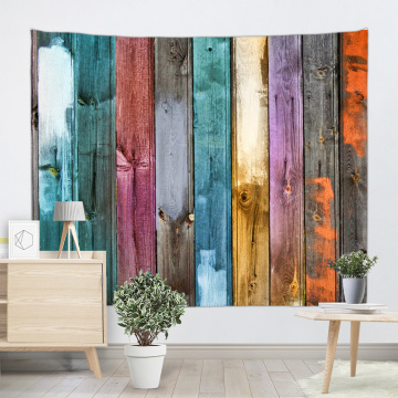 Weinlese-Planken-Tapisserie-Wandbehang-vertikale bunte gestreifte Wand-Tapisserie des hölzernen Brettes für Wohnzimmer-Schlafzimmer-Schlafsaal-Hauptdekor