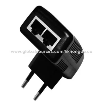 24W AC to DC PoE Power Supply Adapter, 100 to 240V AC at 50/60Hz Input