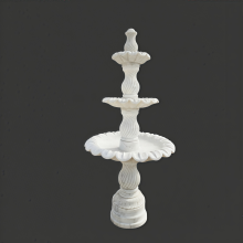 Handcrafted White Marble Fountain Garden Centerpiece