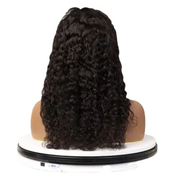 High density hot sale wet and wavy human hair wigs unprocessed water deep curly wave transparent swiss lace front wigs