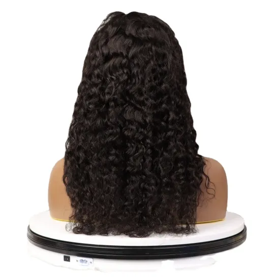 High density hot sale wet and wavy human hair wigs unprocessed water deep curly wave transparent swiss lace front wigs
