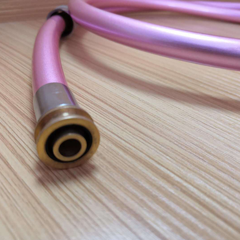 Pink Non-Toxic PVC Chrome Shower Hose