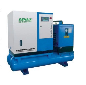 Screw air compressor with air tank