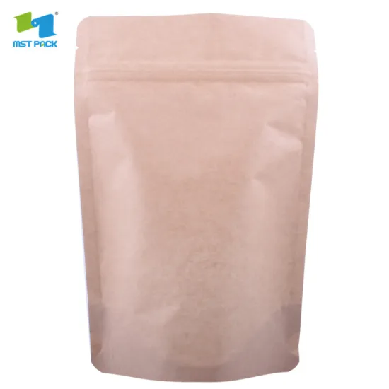 natural kraft oval window sealing stand up pouches