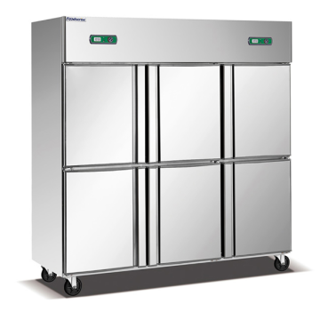 Stainless Steel Commercial Vertical Refrigerator Freezer with 6 Doors