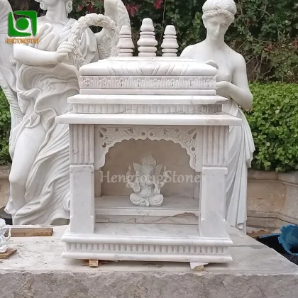 Small Marble Temple Sculpture with Buddha in India