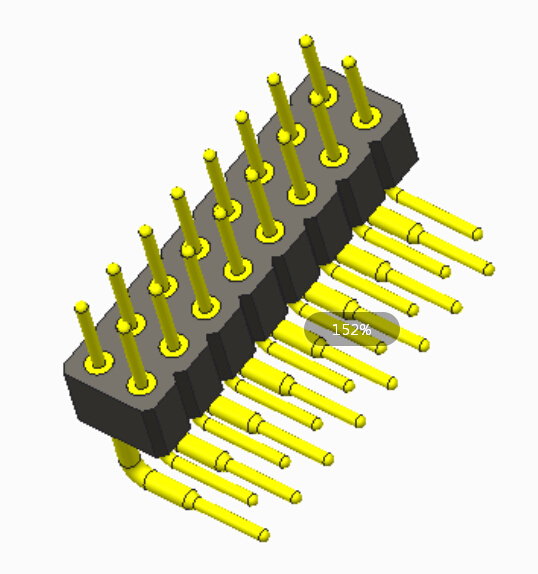 Tipe Sudut Konektor Pin Mesin 2.54mm