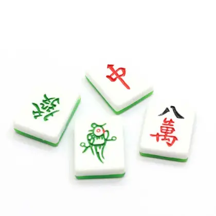 100Pcs Resin Flatback Mahjong Tiles For Crafting Miniature Chinese Mahjong Resin Cabochons DIY Scrapbooking Craft Accessories
