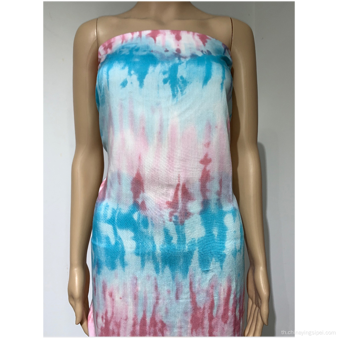 สต็อกล่าสุดของสต๊อกนุ่มสีสันสดใส viscose พิมพ์ tie dyed poplin