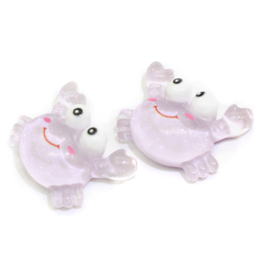 Resine animali a forma di granchio simulato Kawaii di colore chiaro Cabochon per decorazioni giocattolo fai da te Articoli per bambini Charms conchiglia per telefono Phone