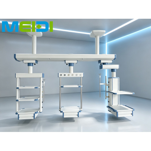 ICU Combined Ceiling Bridge 2‑Bed Shared Dry‑Wet Separation High‑Strength Aluminum Alloy ICU Pendant System