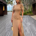 Custom Sexy Maxi Dress Short Sleeve Split