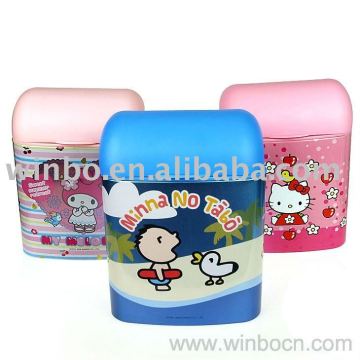 Tinplate PP cartoon office household small dust bin