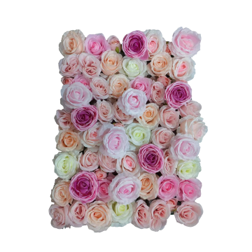 Linwoo Floral Wall 3D Roll up Hanging Rose Hydrangea Artificial Silk White Pink Flowdrop