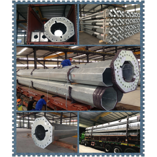 Single Arm Galvanized 11m Steel Pole