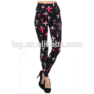 High Waisted Galaxy Cross Leggings