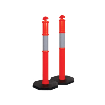 1.1M Red and Yellow Reflective PE T-Top Traffic Delineator Pole