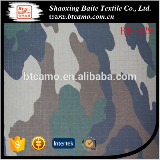 Ripstop Woodland Camouflage Printed Fabric Military Fabric