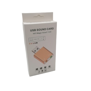 Aluminum Alloy USB 7.1 External Audio Adapter with 3.5mm Jack Headphone and Microphone Compatibility for Laptop
