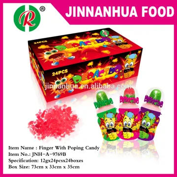 finger candy with poppiing candy