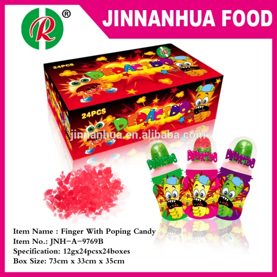 finger candy with poppiing candy