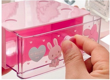 12pcs 6models small plastic kawaii girls desk storage box makeup plastic storage box wholesale