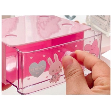 12pcs 6models small plastic kawaii girls desk storage box makeup plastic storage box wholesale