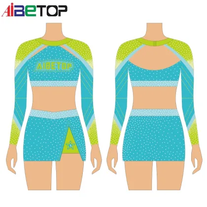 Custom White and Blue Cheer Uniform Set