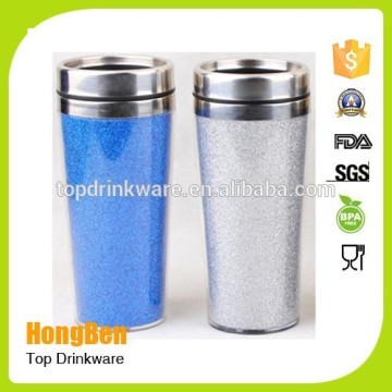 16oz arcylic coffee tumbler with gillter paper insert