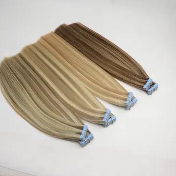 Raw Cuticle Aligned Hair Unprocessed Grade 12A Peruvian Super Straight Hair Extensions Black Best Quality Russian Remy Tape