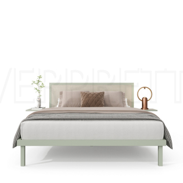 Metal Double Bed with Mattress for Home, Apartment, Hostel, or Hotel Furniture