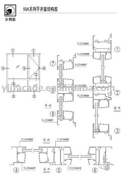 250A casement window aluminum profile