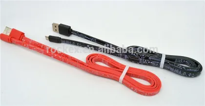 High quality 2.4A PCB board design micro usb cable flat usb cable for android mobile new noodle cable