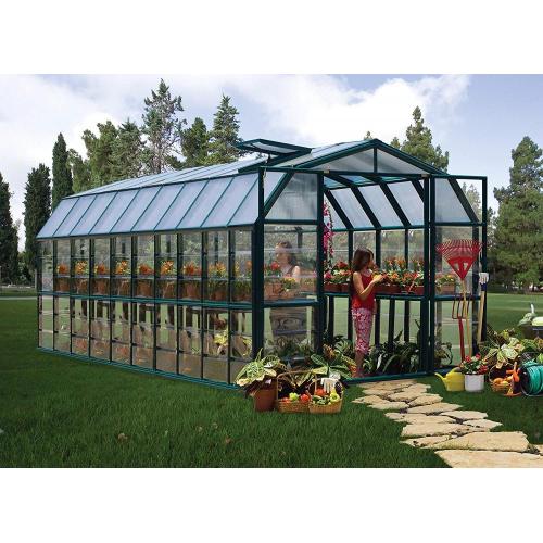 Greenhouse de estrutura de alumínio com jardim de vidro para telhado para PC