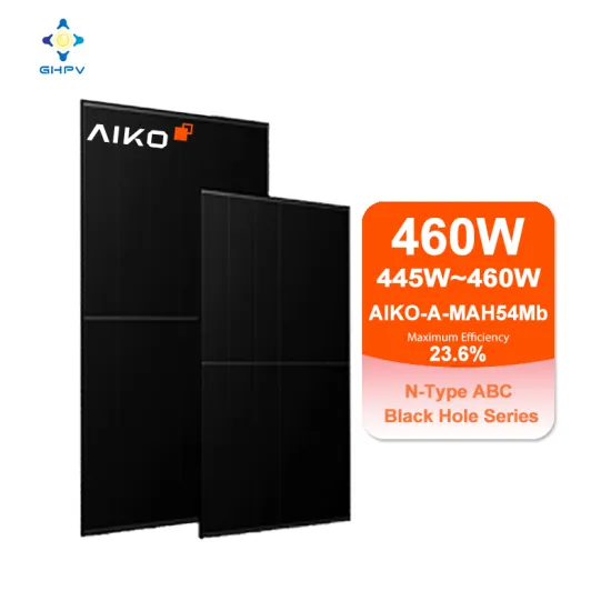 Aiko IBC Solar Panels: 460W, 445W, 450W, and 455W Models with Support Brackets
