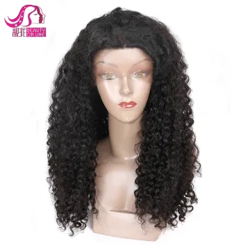 Short Kinky Curly Elastic Band Brazilian Hair Glueless Full Lace Wig With Baby Hair