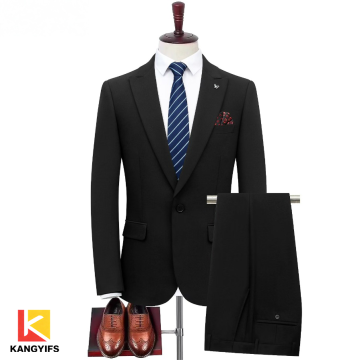 Costume d'affaires noir à simple boutonnage pour homme