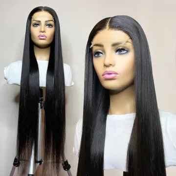 Natural color bone straight 100% human hair hd lace front wig 5x5 lace closure peruvian human hair natural wigs with baby hair