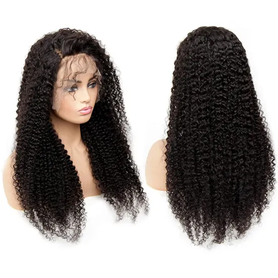 Top Grade Human Hair 30 Inch Curly Full Lace Human Hair Wig Natural Black Long Curly Brazilian Hair Lace Front Wig For Women