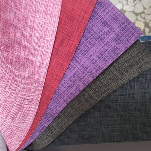 Colorful Textured PU Linen Embossed Leather for Mat
