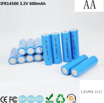 3.2V 600mAh AA Size Lithium Rechargeable Batteries