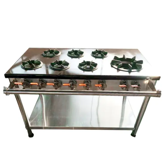 Industrial 4-5 Burner Butane Gas Stove: Customizable Sizes and Specifications for Wok Cooking